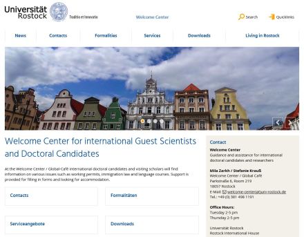 Homepage Welcome Center University of Rostock