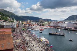 Stadthafen Bergen während des Hansetages 2016 