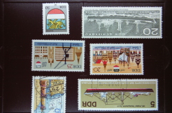 DDR-Briefmarken mit Rostock-Motiven.