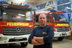 Christian Fust ist Gruppenführer in der Freiwilligen Feuerwehr Groß Klein. 