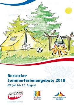 Titel Broschüre "Rostocker Sommerferienangebote 2018"
