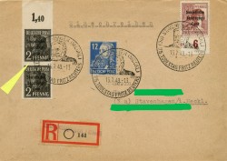 Einschreibebrief aus dem Jahr 1949 mit Sonderstempel