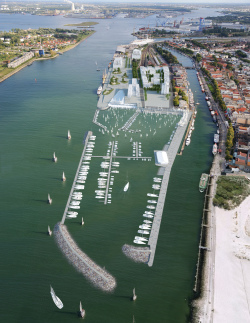 Visualisierung des möglichen Olympia-Hafens auf der Mittelmole