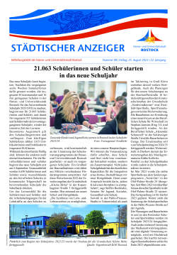 Titelseite der Ausgabe 08/2023 des Städtischen Anzeigers vom 25. August 2023.