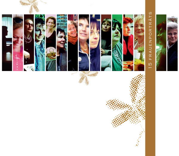 Eine Fotocollage „15 Frauenporträts“ 
