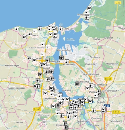 Übersicht Ladeinfrastruktur in Rostock