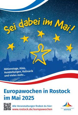 Plakat zu den Europawochen 2025: Sei dabei im Mai!