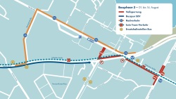 Baustellenkarte am Werftdreieck
