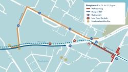 Baustellenkarte am Werftdreieck