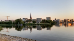 Blick auf die Holzhalbinsel