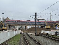 Neubau der Goetheplatzbrücke: Bauzustand am 28.02.2024 nach Abriss des südlichen Brückenteils