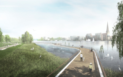  Siegerentwurf RMP Landschaftsarchitekten Stephan Lenzen mit der Steganlage Altstadtblick