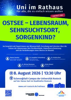 Plakatmotiv „Uni im Rathaus: OSTSEE – LEBENSRAUM, SEHNSUCHTSORT, SORGENKIND?“