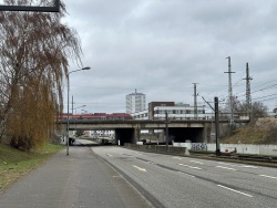 Goetheplatzbrücke von Süden (bauzustand am 17.12.2023).
