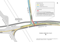 Streckenplan Kanalsanierung im Kreuzungsbereich L22/ Max-Eyth-Straße
