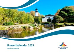 Titel des Umweltkalenders 2025 „Kleine Oasen in Rostock“ (Titelfoto: Chinesischer Garten im IGA Park)