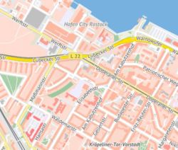 Kartenausschnitt Lübecker Straße/Einmündung Maßmannstraße