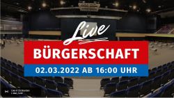 YouTube Live-Übertragung der Bürgerschaftssitzung am 2. März 2022, ab 16 Uhr