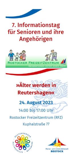 Titelblatt Flyer „7. Informationstages für Senioren und ihre Angehörigen“