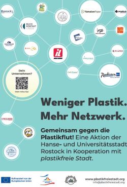Plakatmotiv zur Litfaßsäulenkampagne „Weniger Plastik. Mehr Netzwerk.“