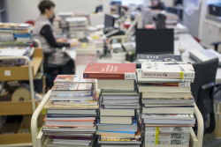 Bücher in der Stadtbibliothek Rostock.