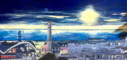Maierei: Abendstimmung über Warnemünde
