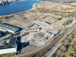 Luftbild geräumtes Bauhofgelände