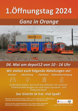  Arbeitsfahrzeuge der Rostocker Straßenbahn vor der Depothalle