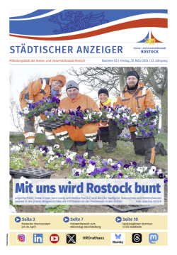 Titelseite der Ausgabe 3/2024 des Städtischen Anzeigers vom 29. März 2024