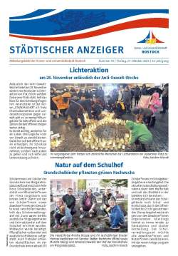 Titelseite der Ausgabe 10/2023 des Städtischen Anzeigers vom 27. Oktober 2023