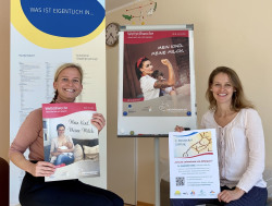 2. Rostocker Stilltag Kathrin Herold, Vorsitzende und Beauftragte Landeshebammenverband M-V, Kristin Schünemann Koordinatorin für Gesundheitsförderung Hanse- und Universitätsstadt Rostock (v.l.n.r.) 