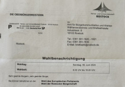 Muster Wahlbenachrichtigung (Ausschnitt)