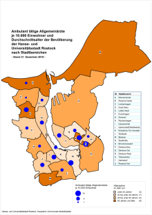 Grafik „Ambulant tätige Allgemeinärzte in Rostock 2019“ Grafik „Ambulant tätige Allgemeinärzte in Rostock 2019“