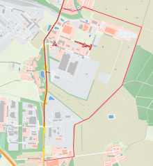 Umleitungsplan für die Vollsperrung am Bahnübergang in Rostock-Nienhagen. 