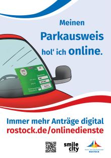Plakat "Meinen Parkausweis hol´ ich online." Plakat "Meinen Parkausweis hol´ ich online."
