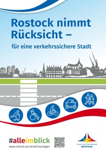 Plakat "Rostock nimmt Rücksicht - auf eine verkehrssichere Stadt"