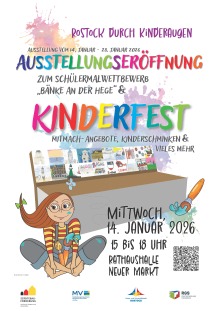 Plakat Kinderfest, Rostock durch Kinderaugen