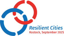 Konferenzlogo „Resilient Cities - Rostock, September 2025“