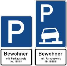 Verkehrsschild Nur Bewohner mit Parkausweis
