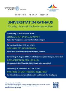 Plakat "Universität im Rathaus" (Sommer 2023)