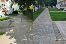 Neu verlegter Gehweg