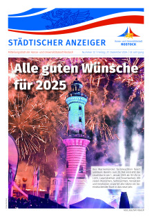 Titelseite der Ausgabe 12/2024 des Städtischen Anzeigers vom 27. Dezember 2024