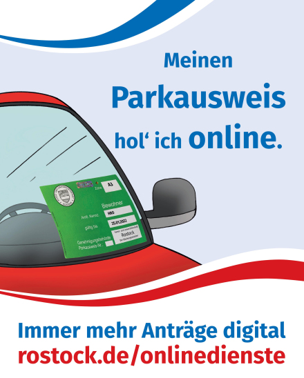 Plakat "Meinen Parkausweis hol´ ich online."