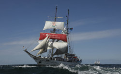 Das Segelschulschiff GREIF ist normalerweise Stammgast auf der Rostocker Hanse Sail.