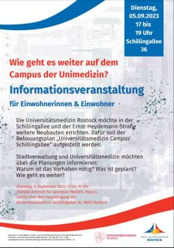 Flyer "Wie geht es weiter auf dem Campus der Unimedizin?"