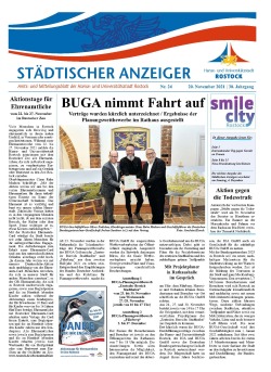 Titelblatt Städtischer Anzeiger vom 20. November 2021 Titelblatt Städtischer Anzeiger vom 20. November 2021