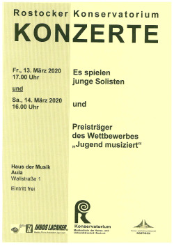 Plakat Rostocker Konservatoriumskonzert