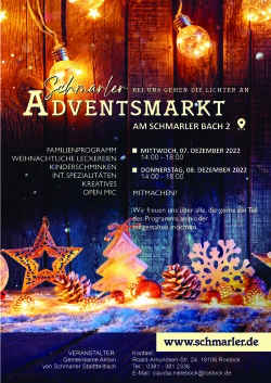 Plakat Stadtteiltisch Schmarl lädt zum Adventsmarkt ein