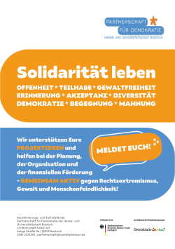 Plakat "Solidarität leben" 