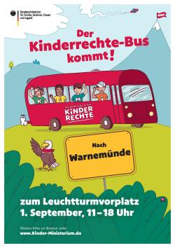 Der Kinderrechte-Bus kommt am 1. September 2019 nach Warnemünde